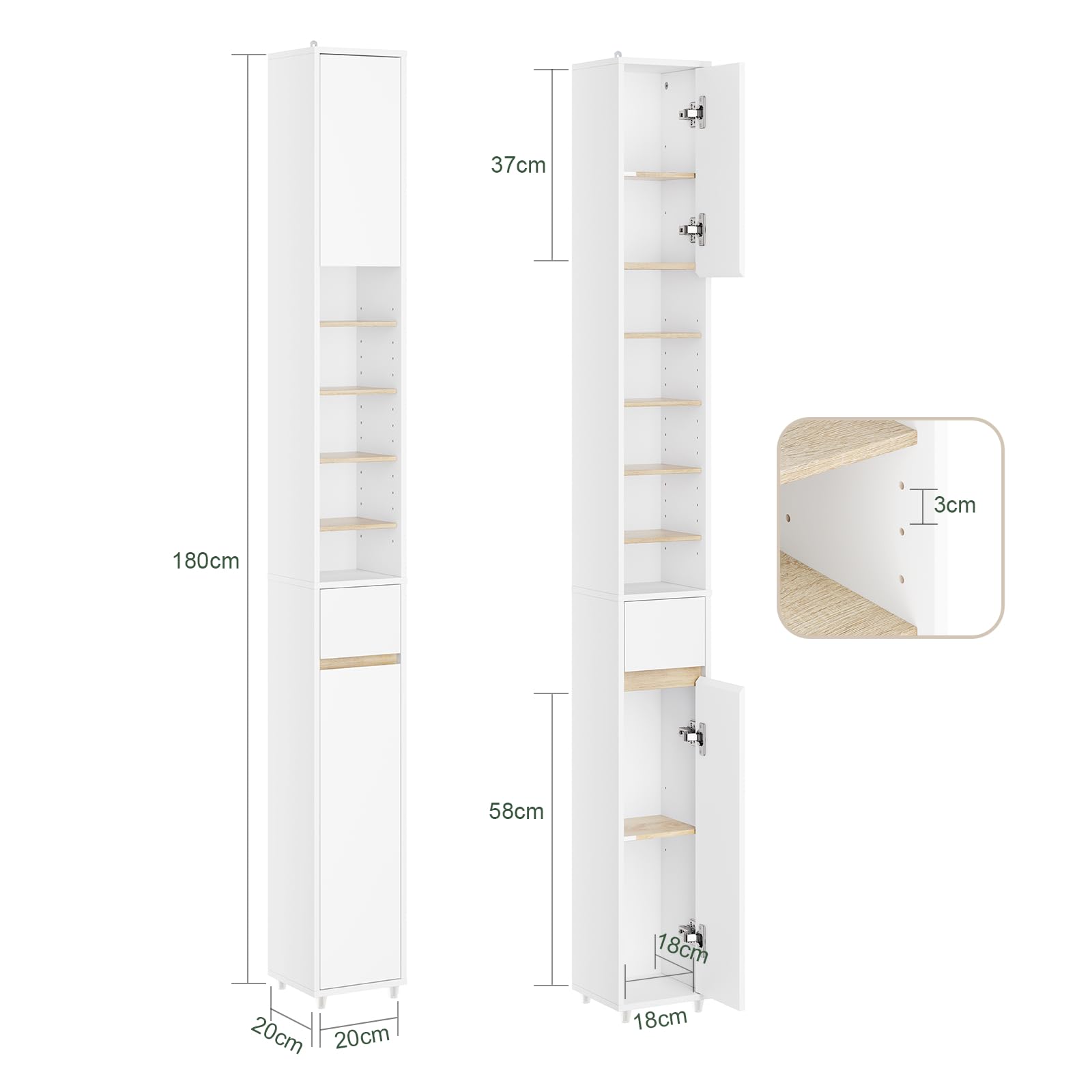 SoBuy 隙間 収納 洗面所 ランドリーラック スリム 食器棚 幅20×奥行2 Amazon｜SoBuy 隙間 収納 洗面所 ランドリーラック スリム 食器棚 幅20